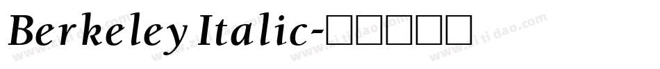 Berkeley Italic字体转换